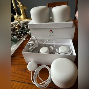 Google Nest Wifi 3 Pack (AC2200 Mesh Router with 2 Points) w/6600 Sq Ft Coverage